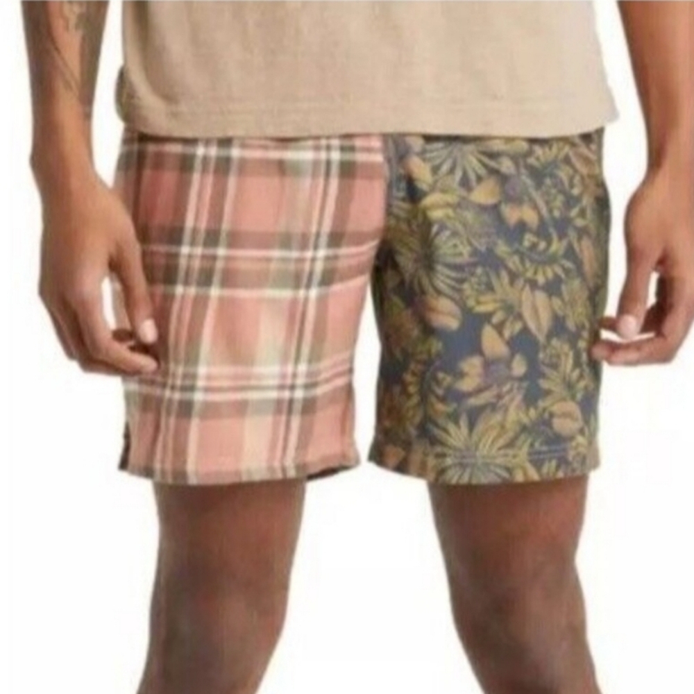 Nordstrom BP Cotton Plaid/ Floral Drawstring Shorts Men's 2XL and 4XL